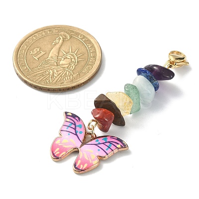 Butterfly Alloy Enamel Pendant Decorations HJEW-JM01192-01-1