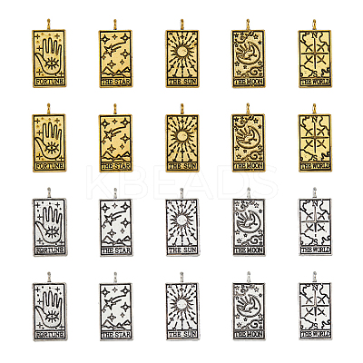 40Pcs 10 Styles Tibetan Style Alloy Pendants FIND-DC0004-51-1