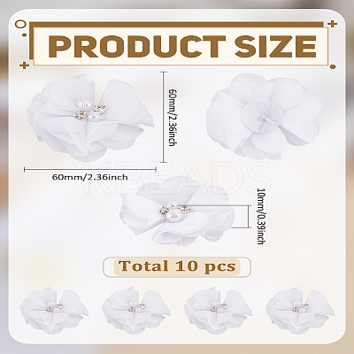 10Pcs 3D Flower Chiffon Applqiues PATC-LP0001-24-1