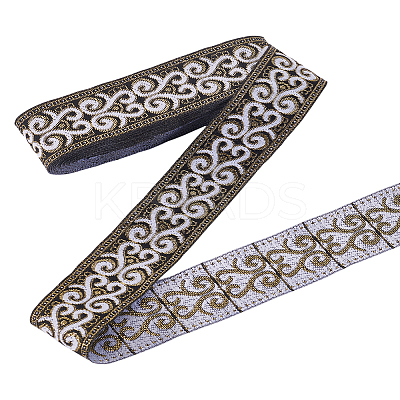 1 Bundle Ethnic Style Polyester Jacquard Floral Ribbon OCOR-LP0001-04-1