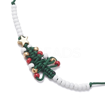 Glass Seed Beads Braided Bead Bracelets BJEW-MZ00231-01-1