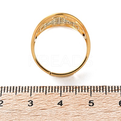 304 Stainless Steel Star of David Adjustable Ring LS-RJEW-P037-05G-1