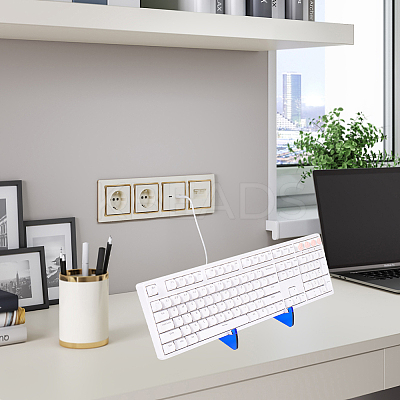 1-Tier Acrylic Keyboard Display Stands with Platinum Plated Iron Supports ODIS-WH20015-06D-03-1