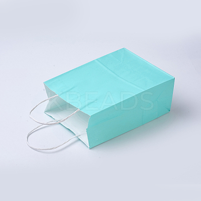 Pure Color Kraft Paper Bags AJEW-G020-A-14-1