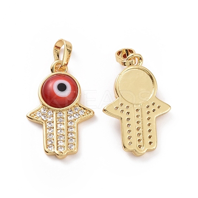 Brass Micro Pave Cubic Zirconia Pendants ZIRC-F136-02G-01-1