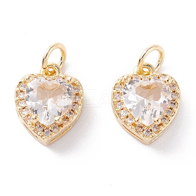 Brass Micro Pave Cubic Zirconia Charms ZIRC-A019-14G-B-1