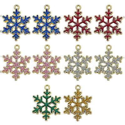 Christmas Alloy Enamel Pendants ENAM-G234-01F-1