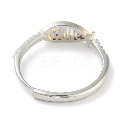 Jesus Fish Brass Micro Pave Clear Cubic Zirconia Adjustable Rings LS-RJEW-S416-04G-1