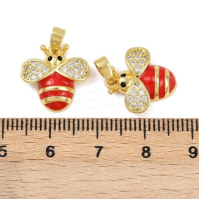 Brass Micro Pave Cubic Zirconia Pendants KK-F908-01G-B02-1