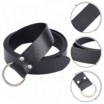 Retro Embossed Imitation Leather O Ring Belt AJEW-WH0277-14C-1