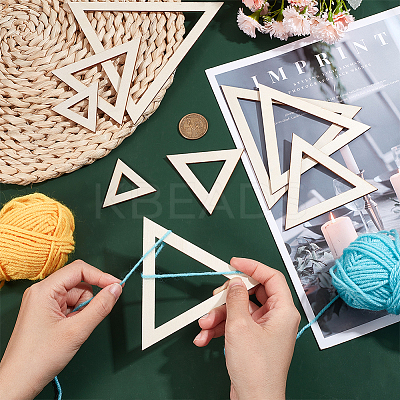 2 Sets Triangle Wood Hoop Rings Macrame for DIY Craft Making DIY-BC0009-97-1