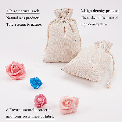 Polycotton(Polyester Cotton) Packing Pouches Drawstring Bags LS-X-ABAG-T004-10x14-01-1