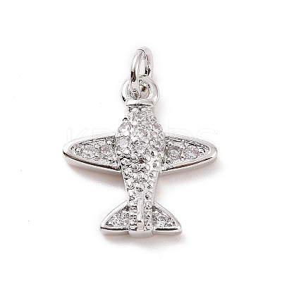 Brass Micro Pave Cubic Zirconia Charms KK-C012-42P-1