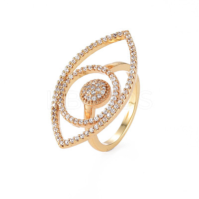 Brass Micro Pave Clear Cubic Zirconia Finger Rings RJEW-S044-156-NF-1