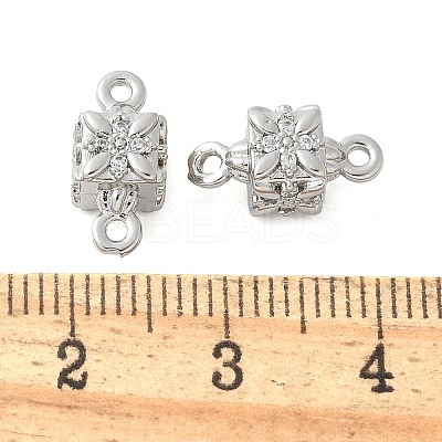 Brass Micro Pave Cubic Zirconia Connector Charms KK-U056-18P-1