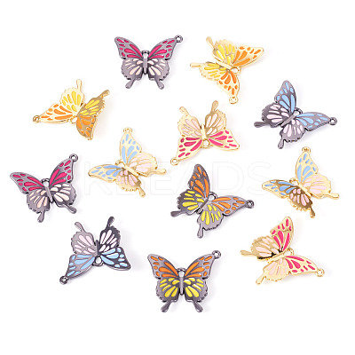 12Pcs 6 Styles Alloy Enamel Pendants FIND-TA0008-21-1