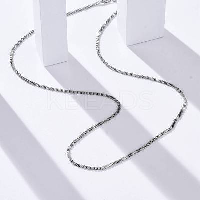 304 Stainless Steel Mesh Chain Necklaces for Women Men LS-NJEW-P321-01P-1