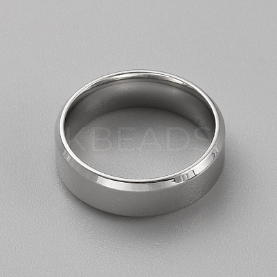 Stainless Steel Simple Plain Band Ring for Women RJEW-WH0015-04B-1