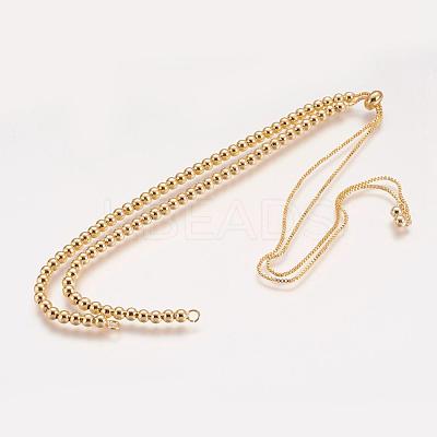 Brass Bead Chain Necklace Making NJEW-F151-01G-1
