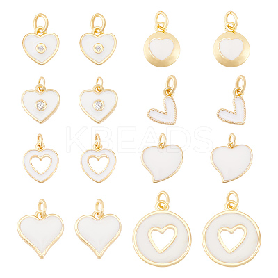 16Pcs 8 Styles Brass Enamel Charms KK-GA0001-57-1