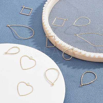 48Pcs 6 Style Brass Pendants KK-BC0002-23-1