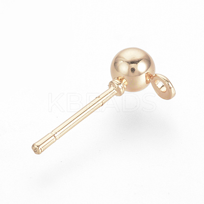 Iron Ball Stud Earring Findings KK-R071-09RG-1