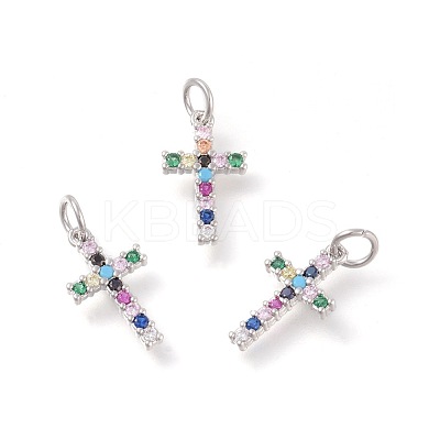Brass Micro Pave Cubic Zirconia Pendants ZIRC-F106-01P-1