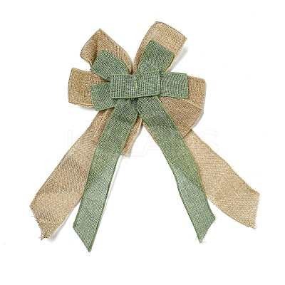 Christmas Linen Big Bowknot Pendant Decorations AJEW-M041-03B-1