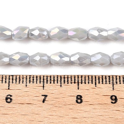 Opaque Solid Color Electroplate Glass Beads Strands LS-EGLA-N013-P4mm-B05-1