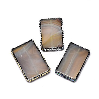 Rectangle Natural Agate Beads G-M271-09-1