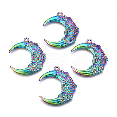 Ion Plating(IP) 201 Stainless Steel Pendants STAS-N098-066M-1