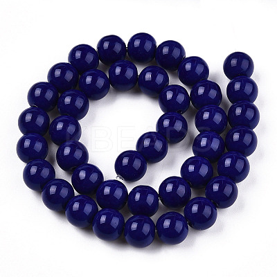 Opaque Solid Color Glass Beads Strands LS-GLAA-T032-P10mm-03-1