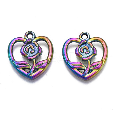 Rack Plating Rainbow Color Alloy Pendants PALLOY-S180-322-1
