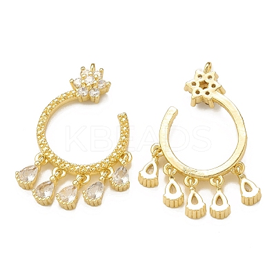 Brass Micro Pave Cubic Zirconia Charms KK-P228-40G-1