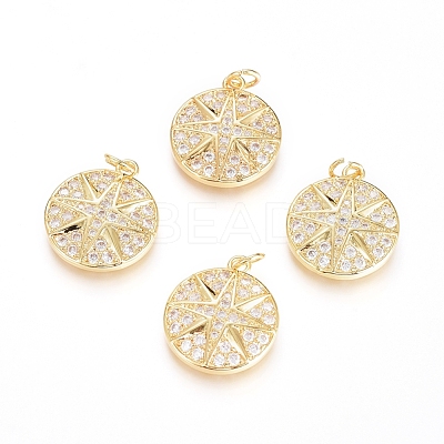 Brass Micro Pave Cubic Zirconia Pendants ZIRC-G166-27G-1