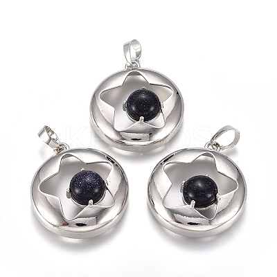 Synthetic Blue Goldstone Pendants G-L512-S08-1