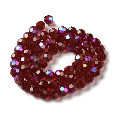 Electroplate Transparent Glass Beads Strands EGLA-A035-T8mm-L02-1
