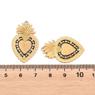 304 Stainless Steel Enamel Pendants STAS-K293-33G-1
