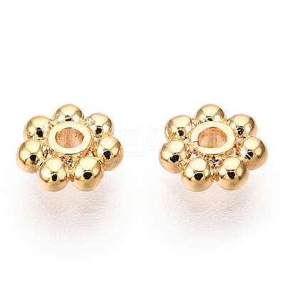 Brass Daisy Spacer Beads X-KK-T014-43G-1