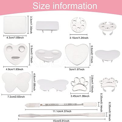 Alloy & 430 & 410 Stainless Steel Palette and Double Head Spoon Palette Spatulas Stick Rod MRMJ-FG0001-13-1