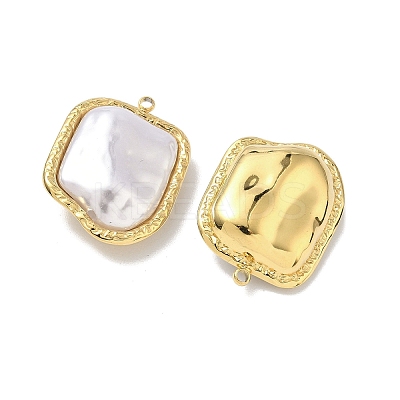 304 Stainless Steel with ABS Plastic Pearl Pendants STAS-G371-01G-04-1