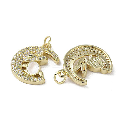 Brass Micro Pave Cubic Zirconia Pendants KK-G485-14G-1
