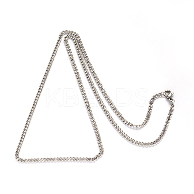 Tarnish Resistant 304 Stainless Steel Twisted Chain Curb Chain Necklaces NJEW-L416-04P-1