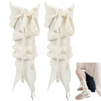 Acrylic Fibers Knit Leg Sleeves AJEW-WH20018-68B-1