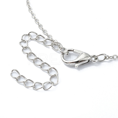 Plating Alloy Acrylic Pearl Pendant Necklaces NJEW-S424-02P-1