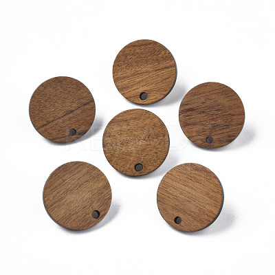 Walnut Wood Stud Earring Findings MAK-N032-043-1
