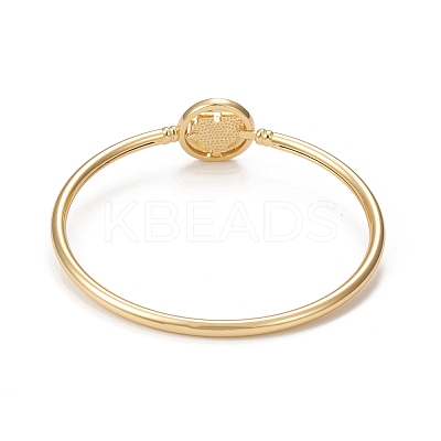 Rack Plating Brass Micro Pave Cubic Zirconia Bangles BJEW-E071-22G-01-1