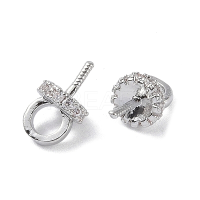 Brass with Cubic Zirconia Peg Bails KK-B087-13A-P-1