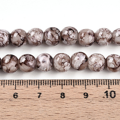 Baking Paint Glass Beads Strands DGLA-N003-8mm-A05-1