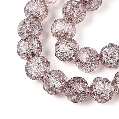 Transparent Crackle Glass Beads Strands GLAA-N053-10mm-03-1